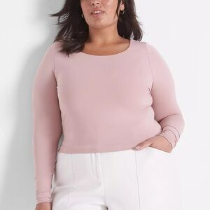Lane Bryant Fitted Long-Sleeve Crop Tee - Size 16